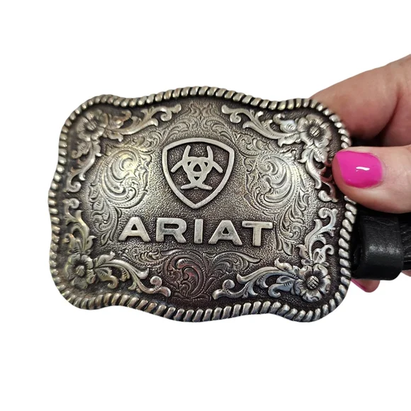 ARIAT BEADED WESTERN LEATHER BELT WITH BUCKLE - Picture 7 of 15